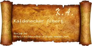 Kaldenecker Albert névjegykártya